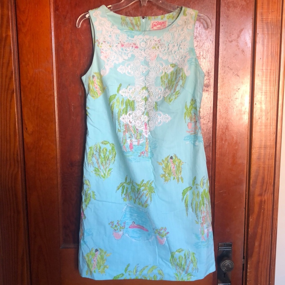 RARE Lilly Pulitzer Originals Worth shift dress In The Slim print sz 6 EUC HTF!